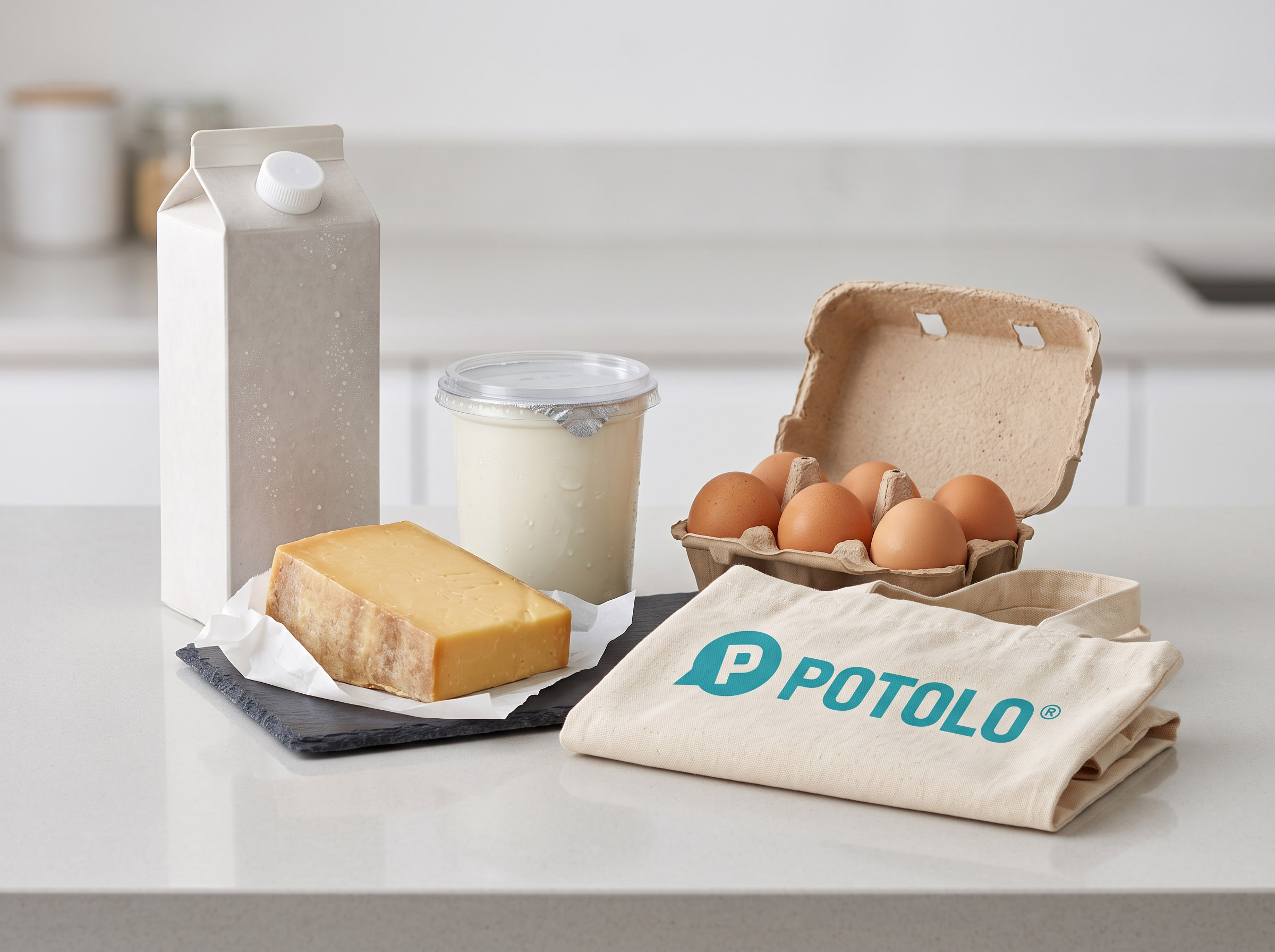 Dairy & Eggs delivered from local grocery stores on Potolo