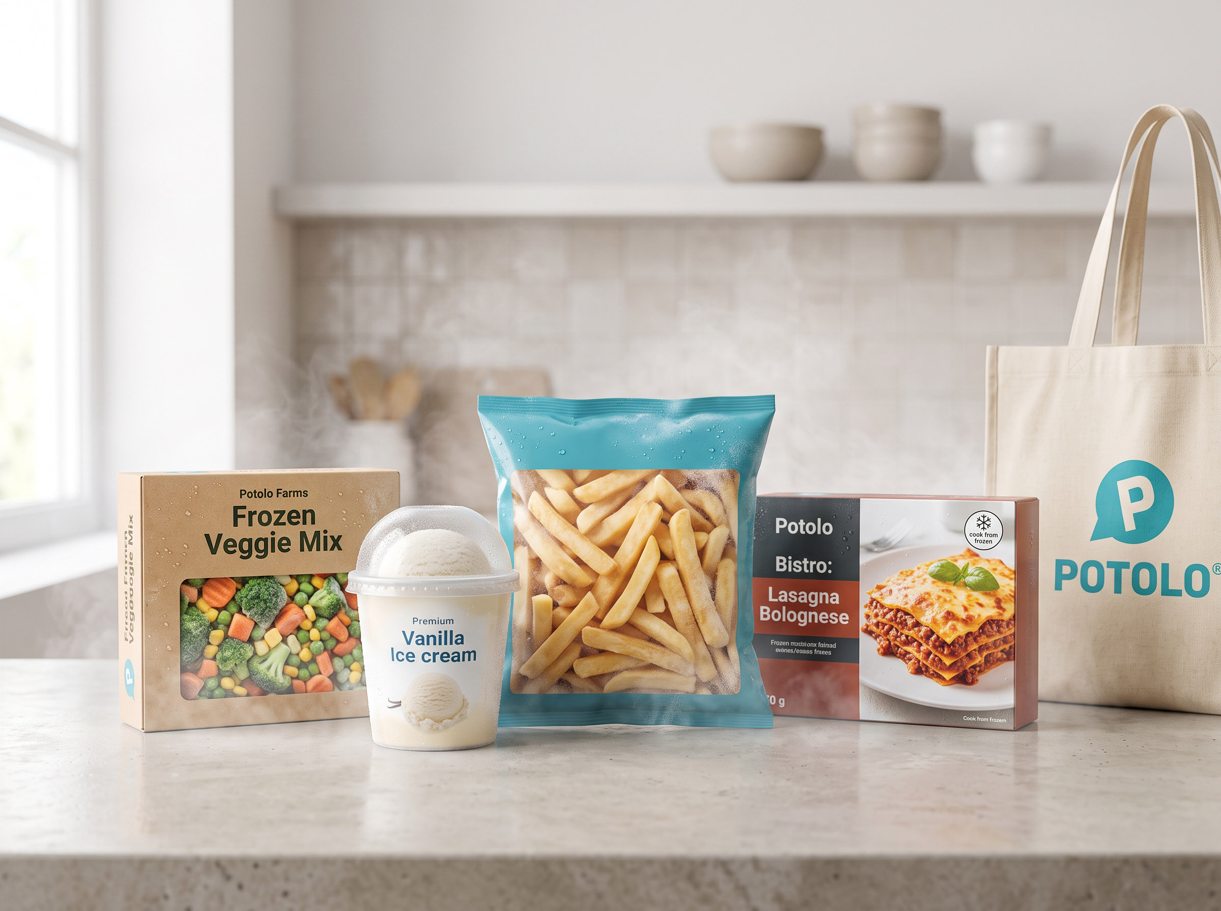 Frozen delivered from local grocery stores on Potolo